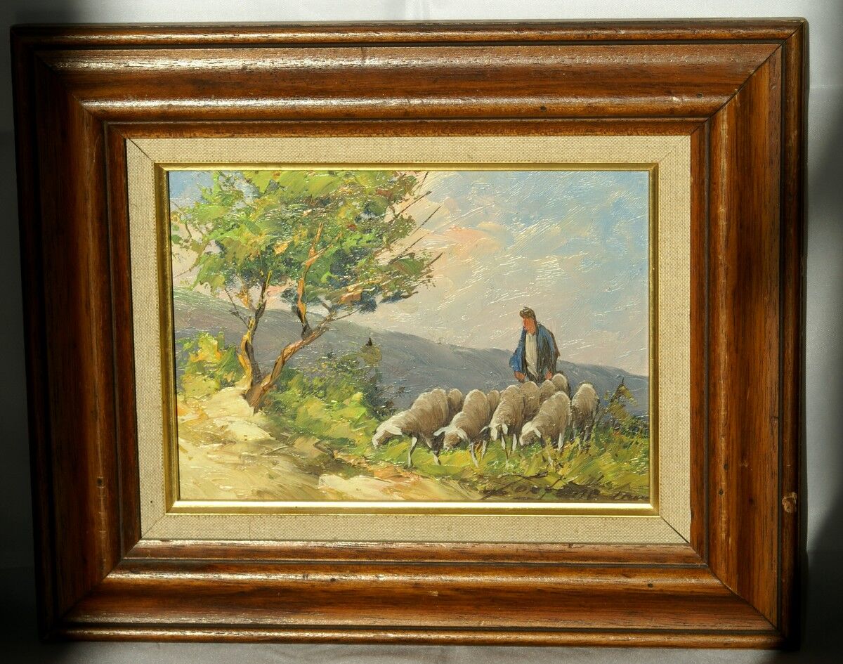 Tableau Berger Dans Arrière-pays Provençal, Fortuné Car (1905-1970)