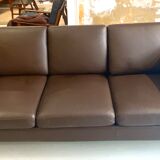 Danish leather sofa 3 places