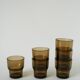 Set of 6 smoked glass water glasses, Design, 1970