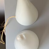 Sce & Habitat - Pair of lamps "Teepee" White vintage glass 1980s memphis