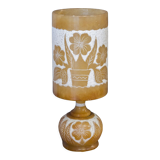 Alabaster lamp Tarrago Esteve Ref 242 1970 Engraved flowers double patina