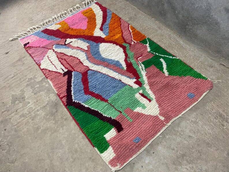 Wool Beni Ourain Rug,custom moroccan rug 150/250cm