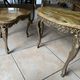 Lot of 3 marble and brass nesting tables.