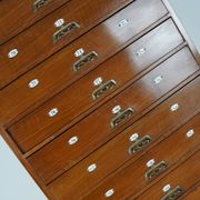 Very Tall Dutch Art Nouveau Walnut Apothecary Cabinet Barber Cabinet, 1900s