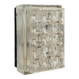 Rectangular embossed glass wall lamp from Limburg, Germany 1970