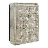 Rectangular embossed glass wall lamp from Limburg, Germany 1970