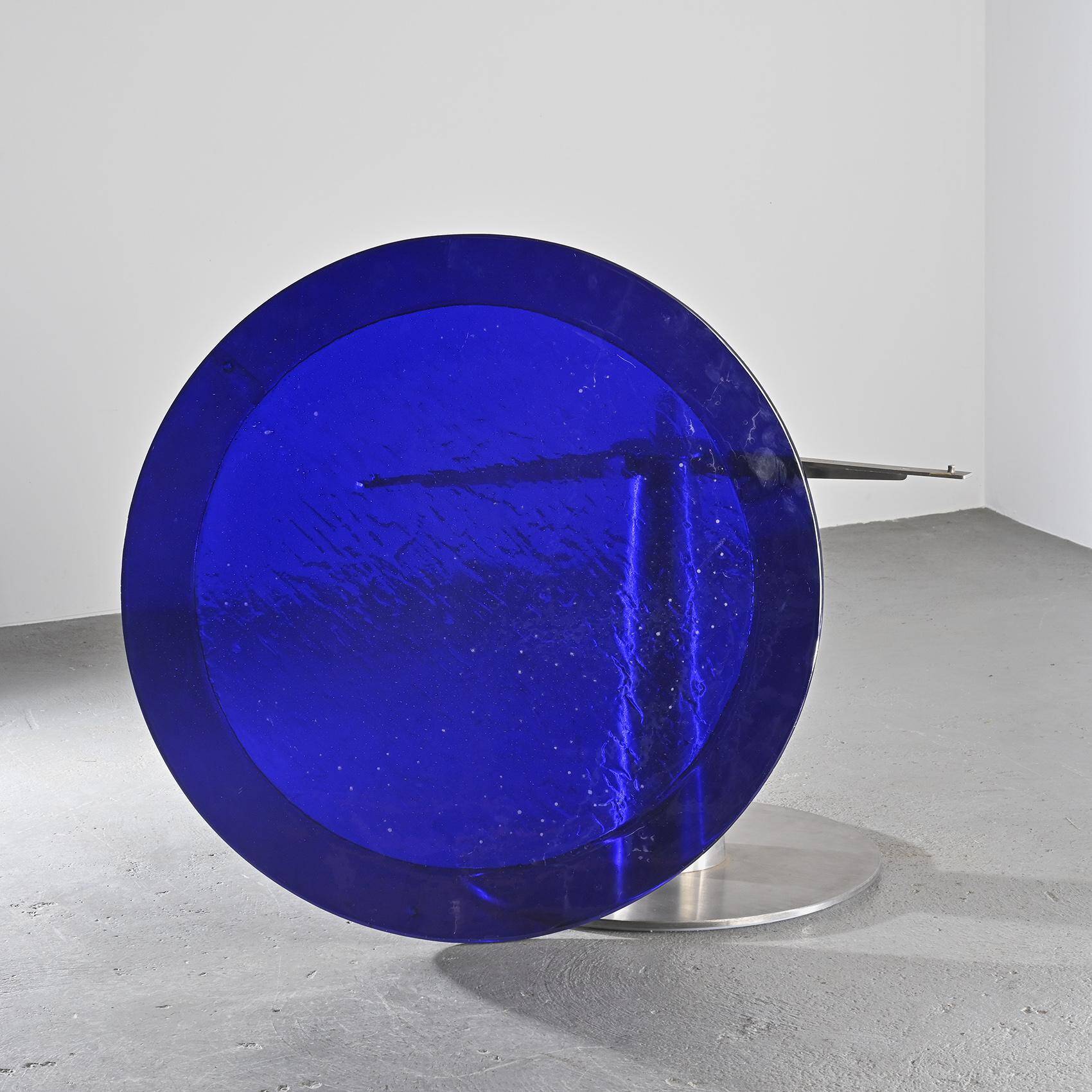 Blown glass and steel dining table by Perrin & Perrin, circa 1990