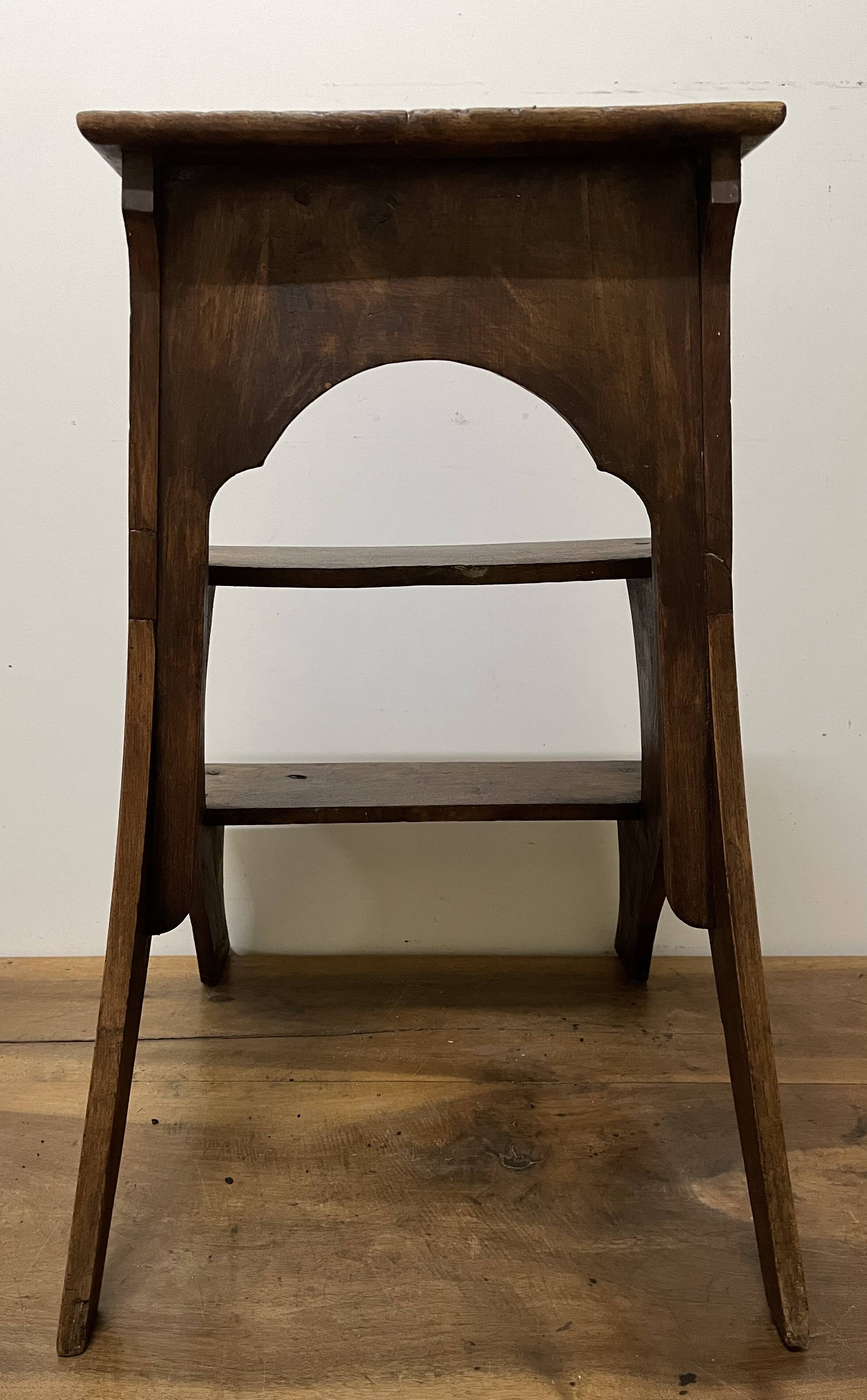 Walnut bookcase step stool
