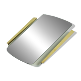1950s 1960s mid century modern WALL MIRROR with metal and brass frame