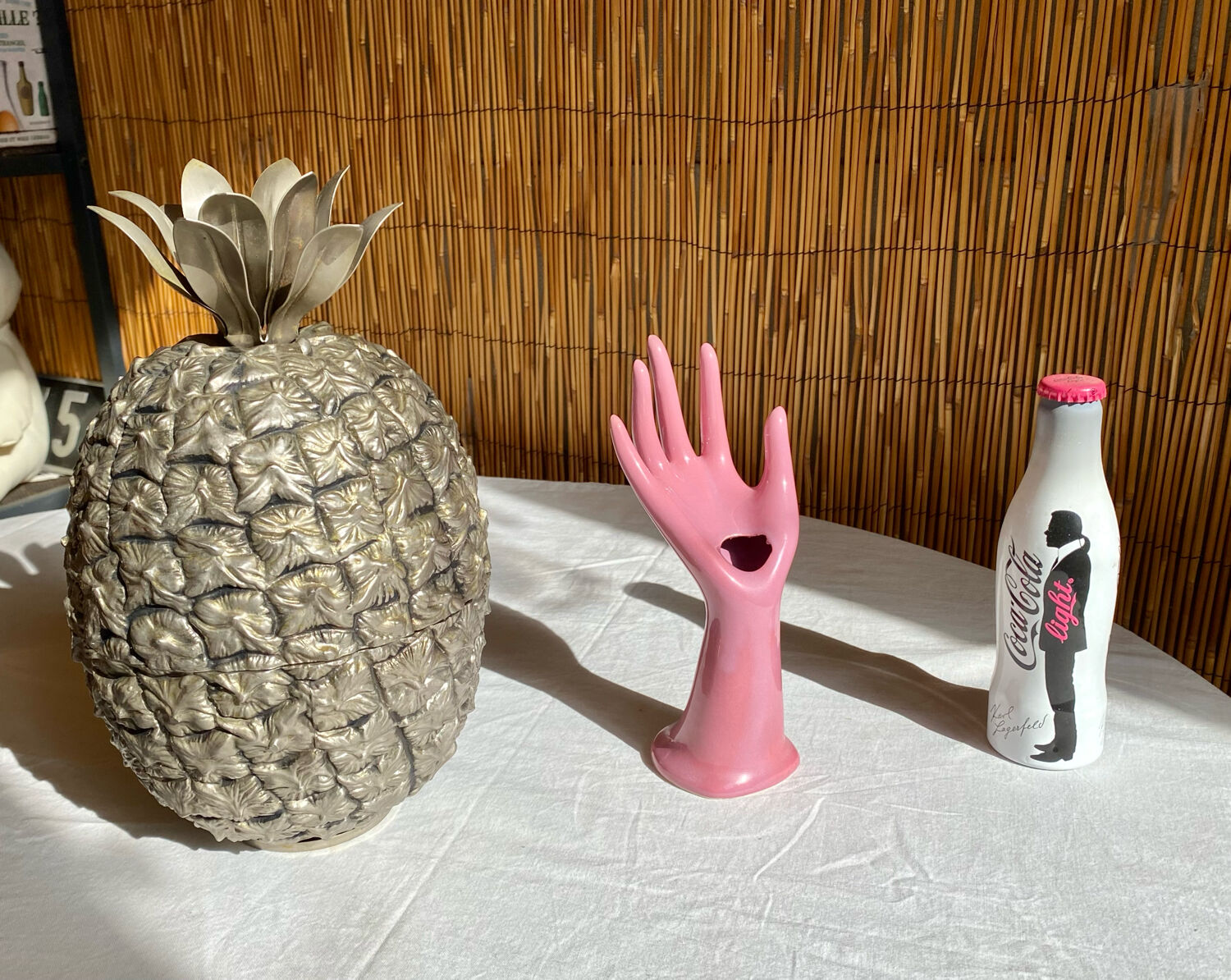 Vase soliflore fig hand in vintage ceramic 70s