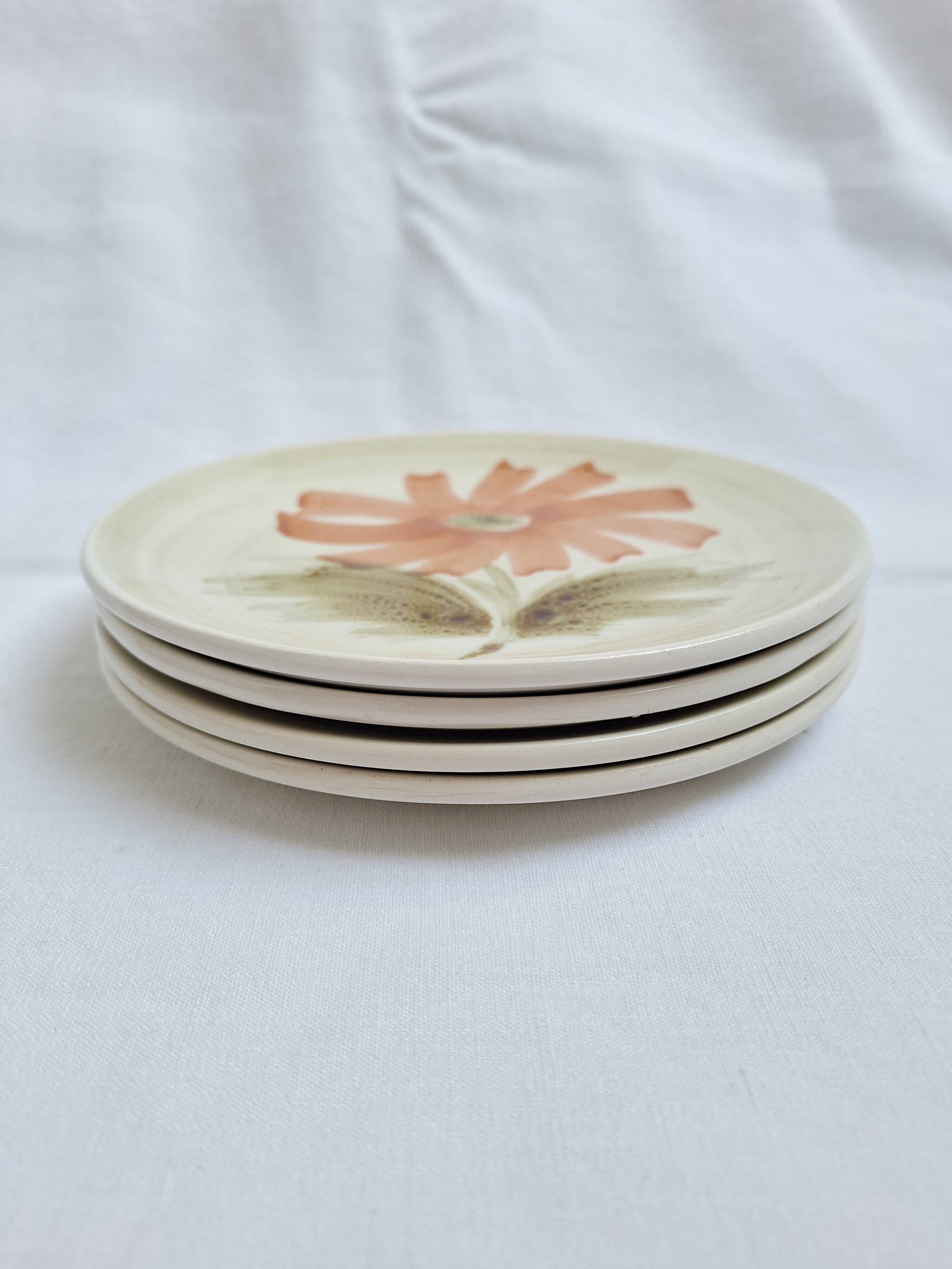 Dessert plates with flowers St Amand