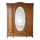 Armoire ancienne en bois massif avec miroir ovale
