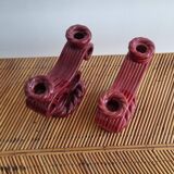 Pair of vintage ceramic candlesticks