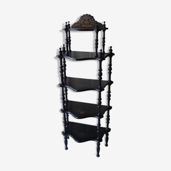 Napoleon style old black wood partition shelf