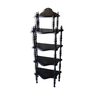 Napoleon style old black wood partition shelf