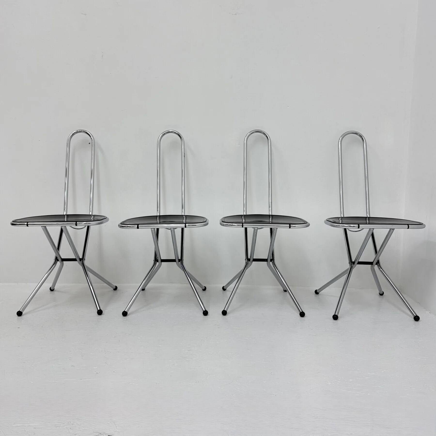 Set of 4 postmodern folding chairs by Niels Gammelgaard for Ikea, 1980s