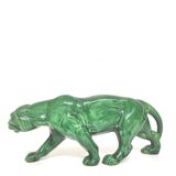 Panther green earthenware Art Deco 1930