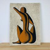 Tableau nu africain moderne par Alioune Dime sableur
