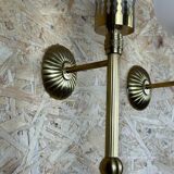 2x 6appliques murales en verre et laiton space age design