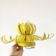 Vintage yellow metal flower wall light