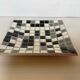 Mosaic grey, white, and black catch-all tray.