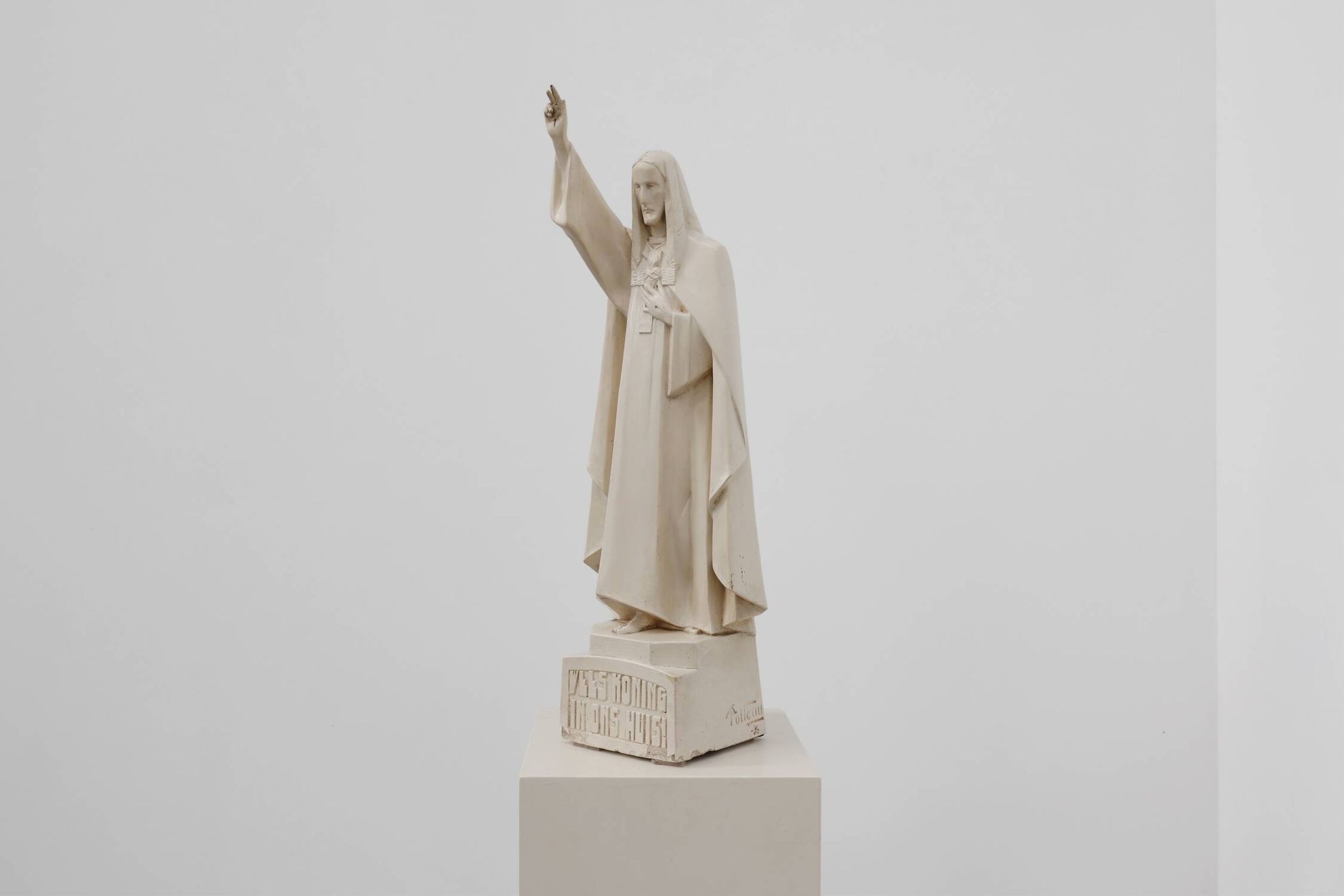 “Christ King in Our Home” Plaster Statue, Belgium, ca. 1920