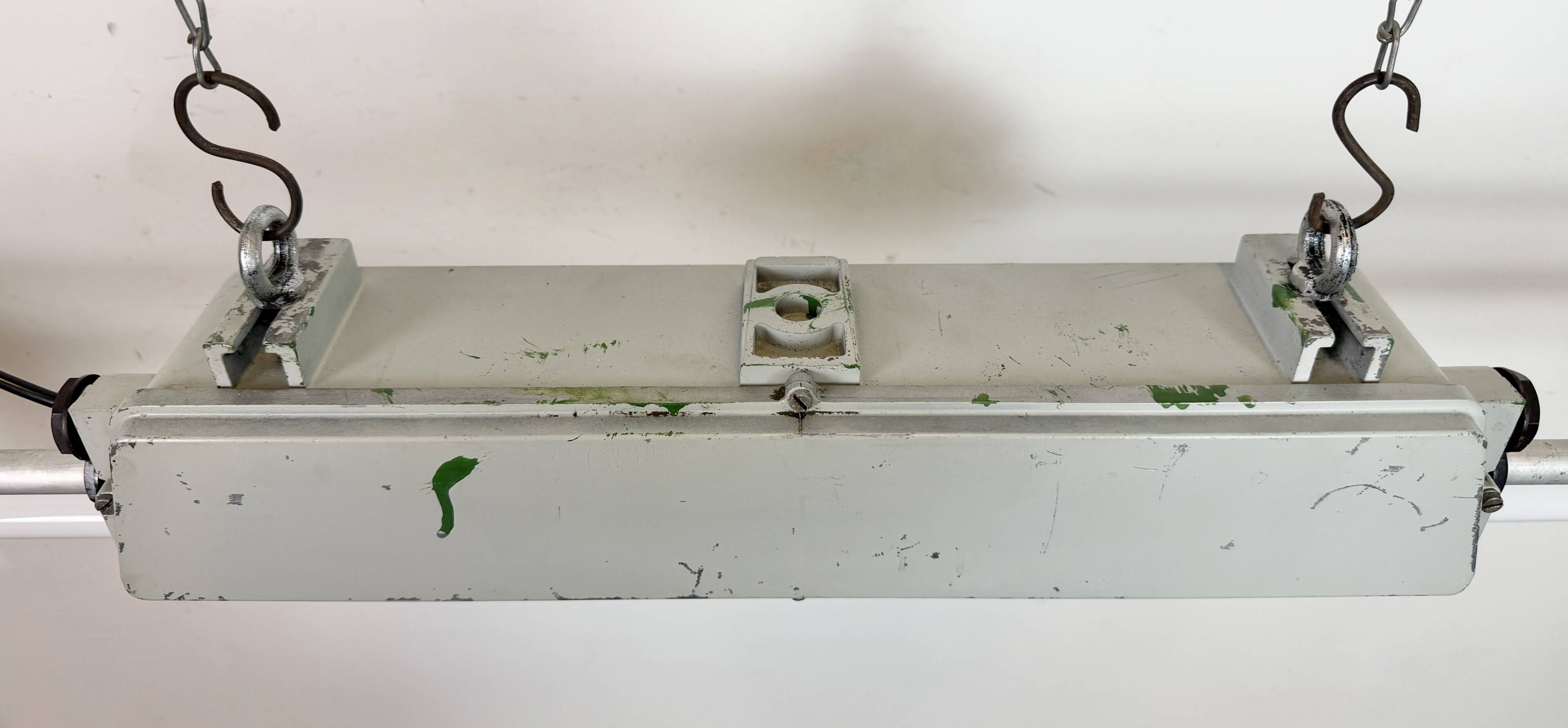 Industrial Grey Tube Light from Elektrosvit, 1970s