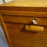 Vintage sliding curtain binder cabinet 60s