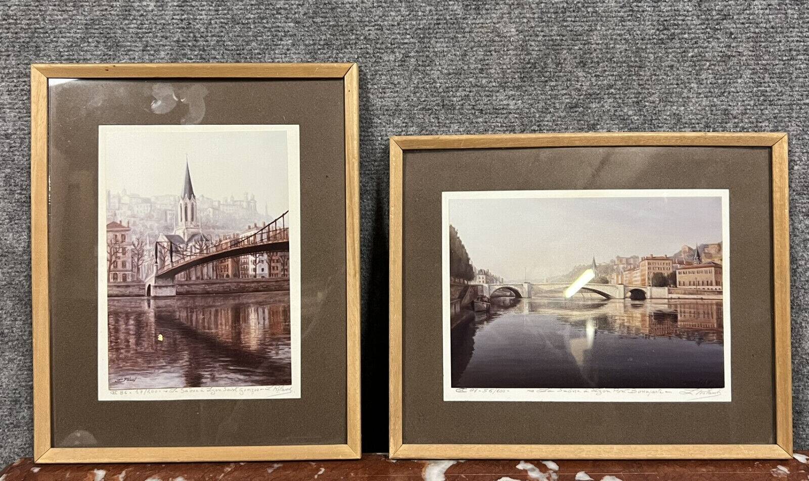 L Roland: pendant of watercolors signed, dated, located and branded