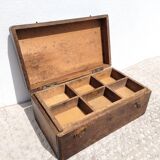Old wooden box with locker