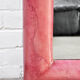 Pink Lacquered Goatskin Mirror by Karl Springer, 1970s