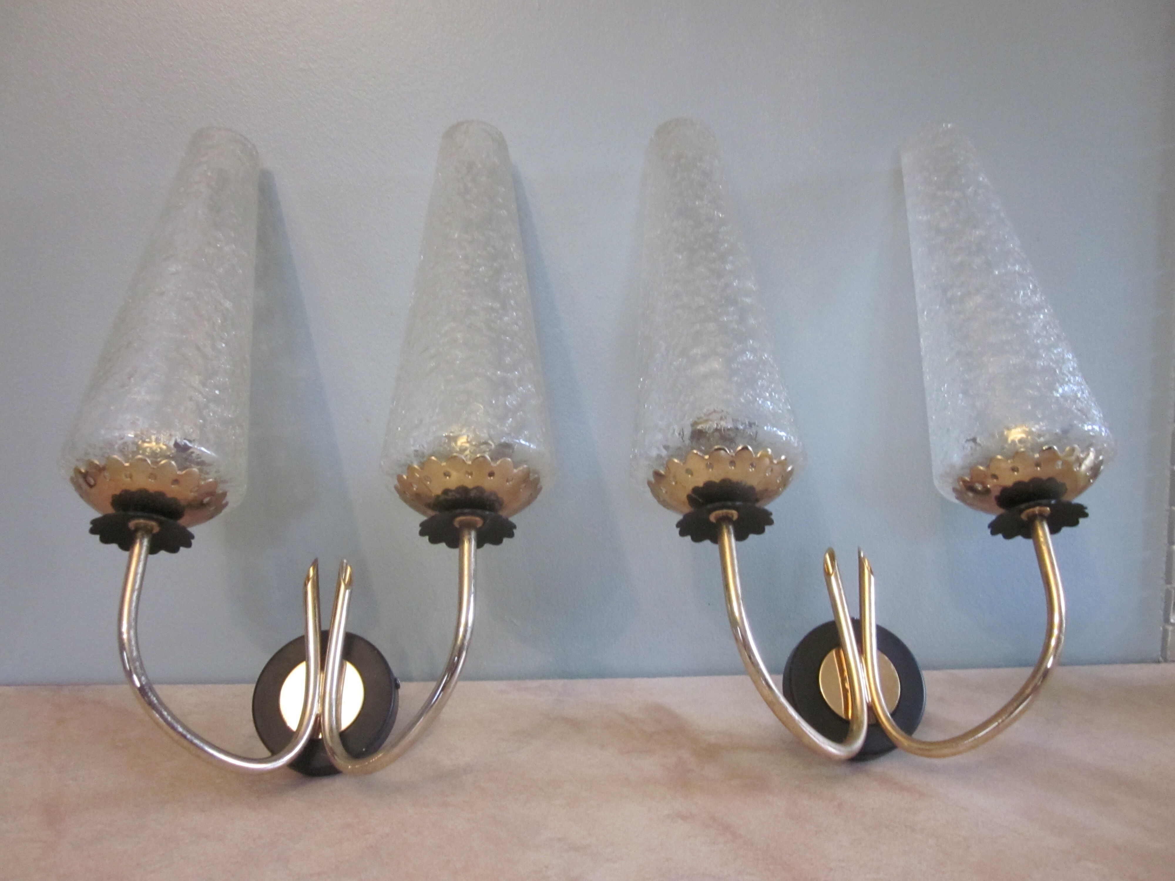 pair of wall lamps arlus of the years 50-60