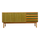 Enfilade des années 60 design scandinave,portes à rainures verte