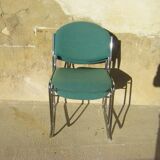 Series of two vintage stackable chairs