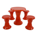 Set of 4 stools and a table model Taormina by Giganplast, 1970.