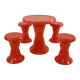 Set of 4 stools and a table model Taormina by Giganplast, 1970.