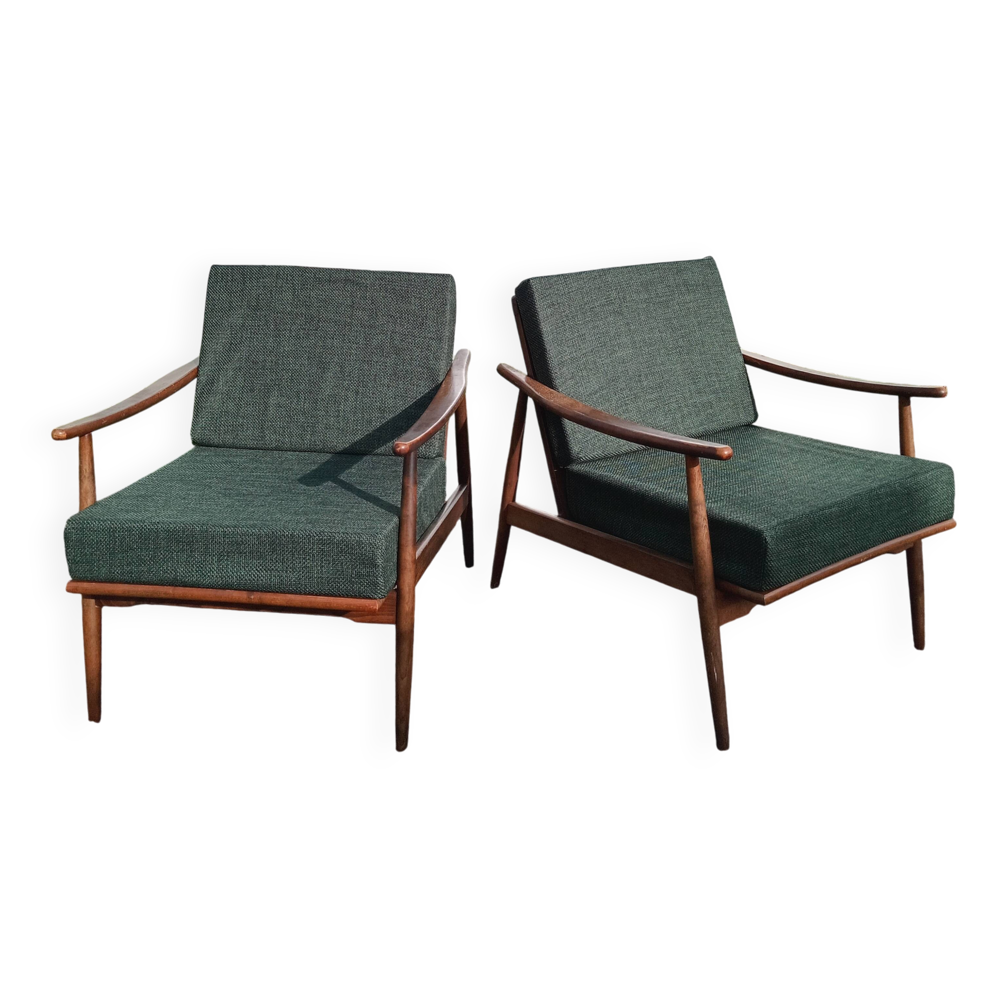 Paire de fauteuils boomerang, années 70