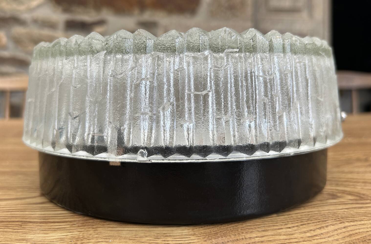 Pair of round Holophane ceiling lights, vintage, DR 60, 70s