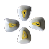 Suite of 4 cups, Orlando, enamelled ceramics.