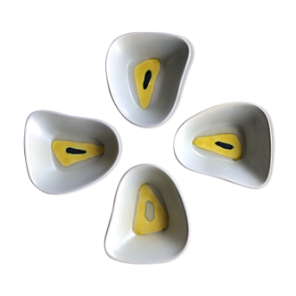 Suite of 4 cups, Orlando, enamelled ceramics.