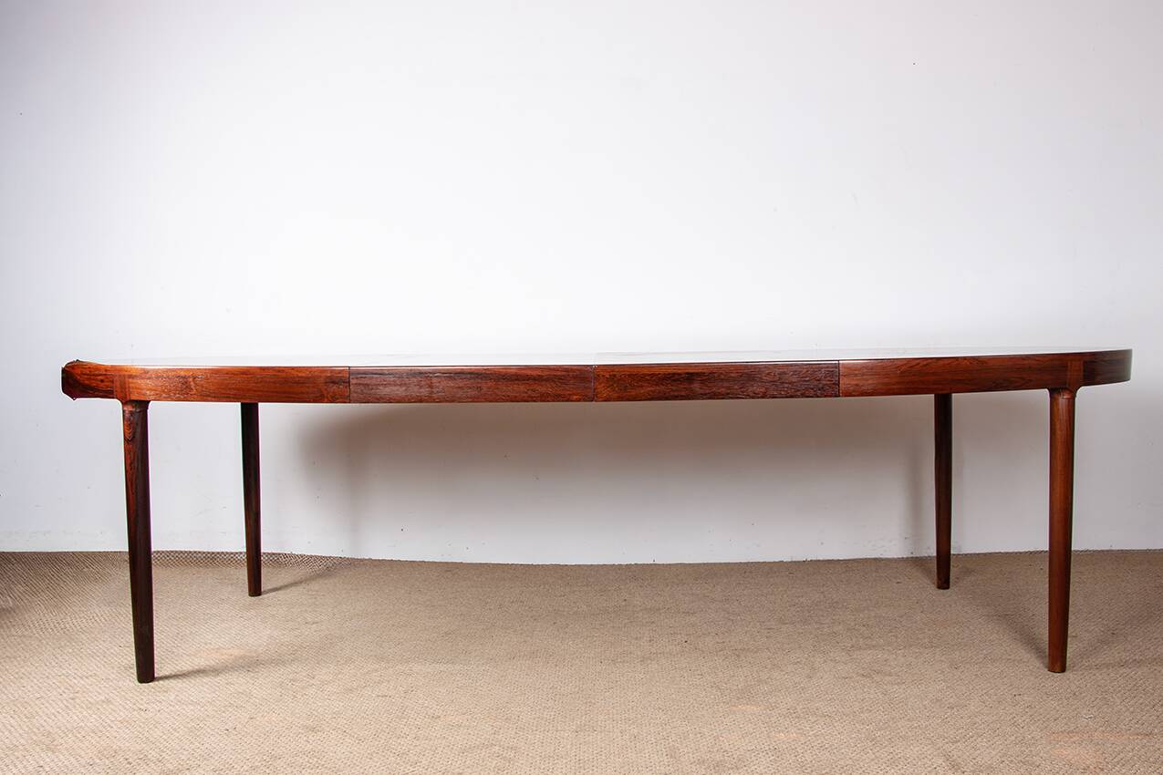 Table de repas, ovale, extensible, Danoise en Palissandre, Harry Østergaard