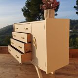 Vintage compass feet chest of drawers
