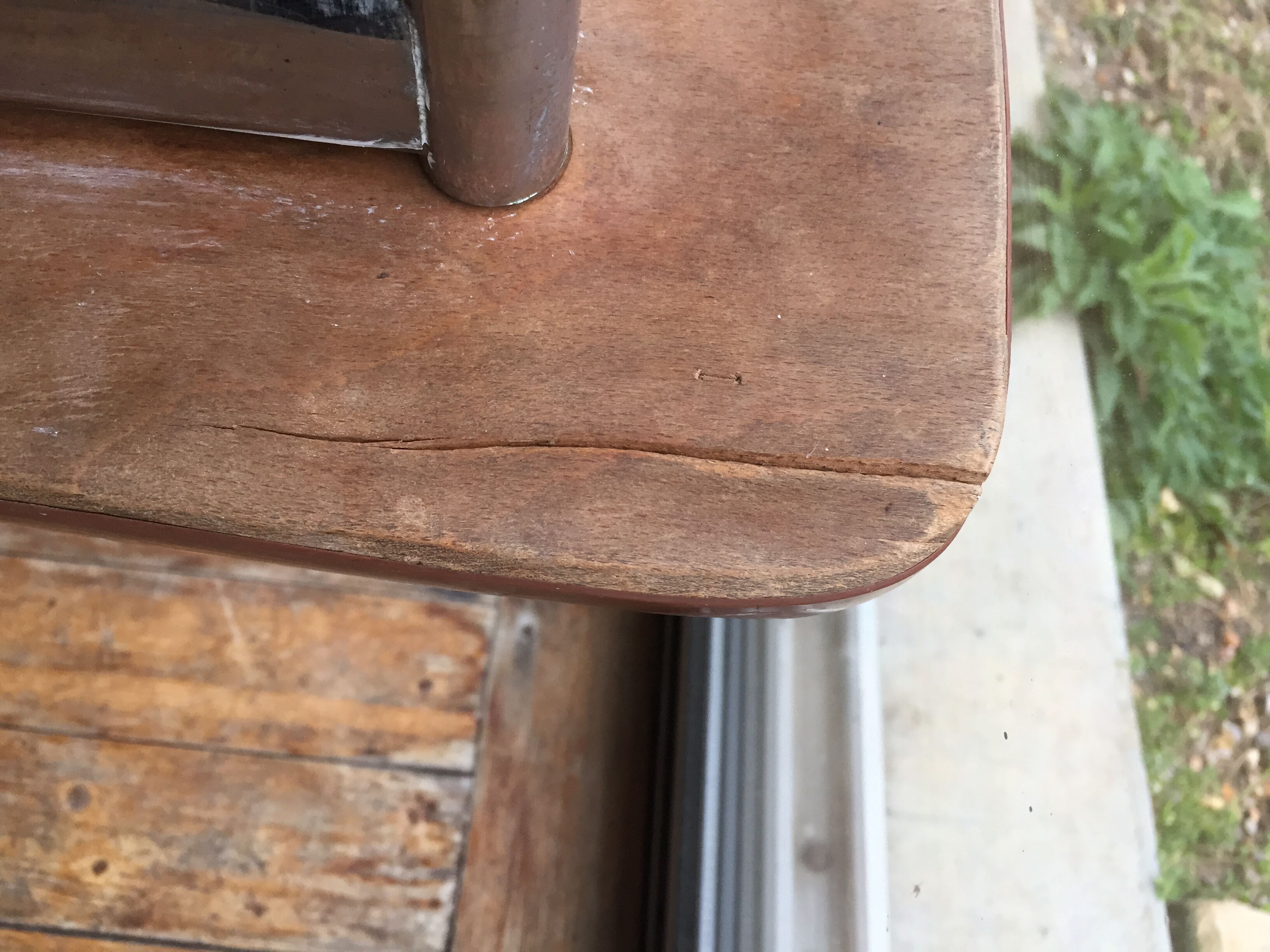 4 chairs in vintage formica brown wood effect
