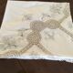 Vintage round cotton tablecloth and crocheted