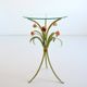 Pedestal table / Side table bouquet of flowers / Roses wrought iron 1960 vintage