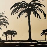 Watercolour painting in two colours signed "Twilight on the Nile"