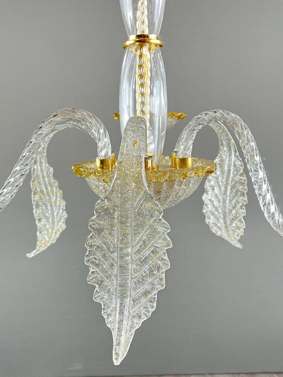 Murano glass chandelier with three lights, 20th century