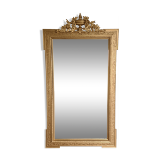 Miroir antique doré style Louis XVI 87 x 158cm