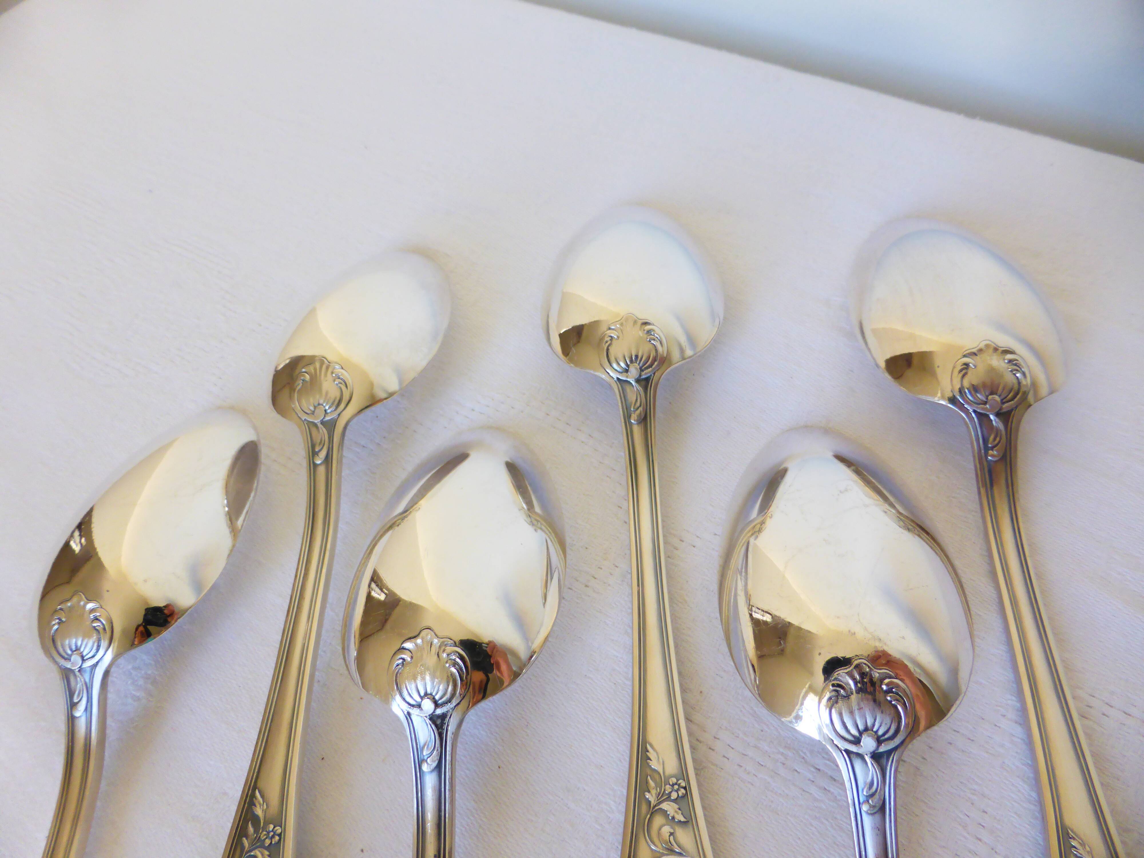 6 vintage silver metal tablespoons 2106265
