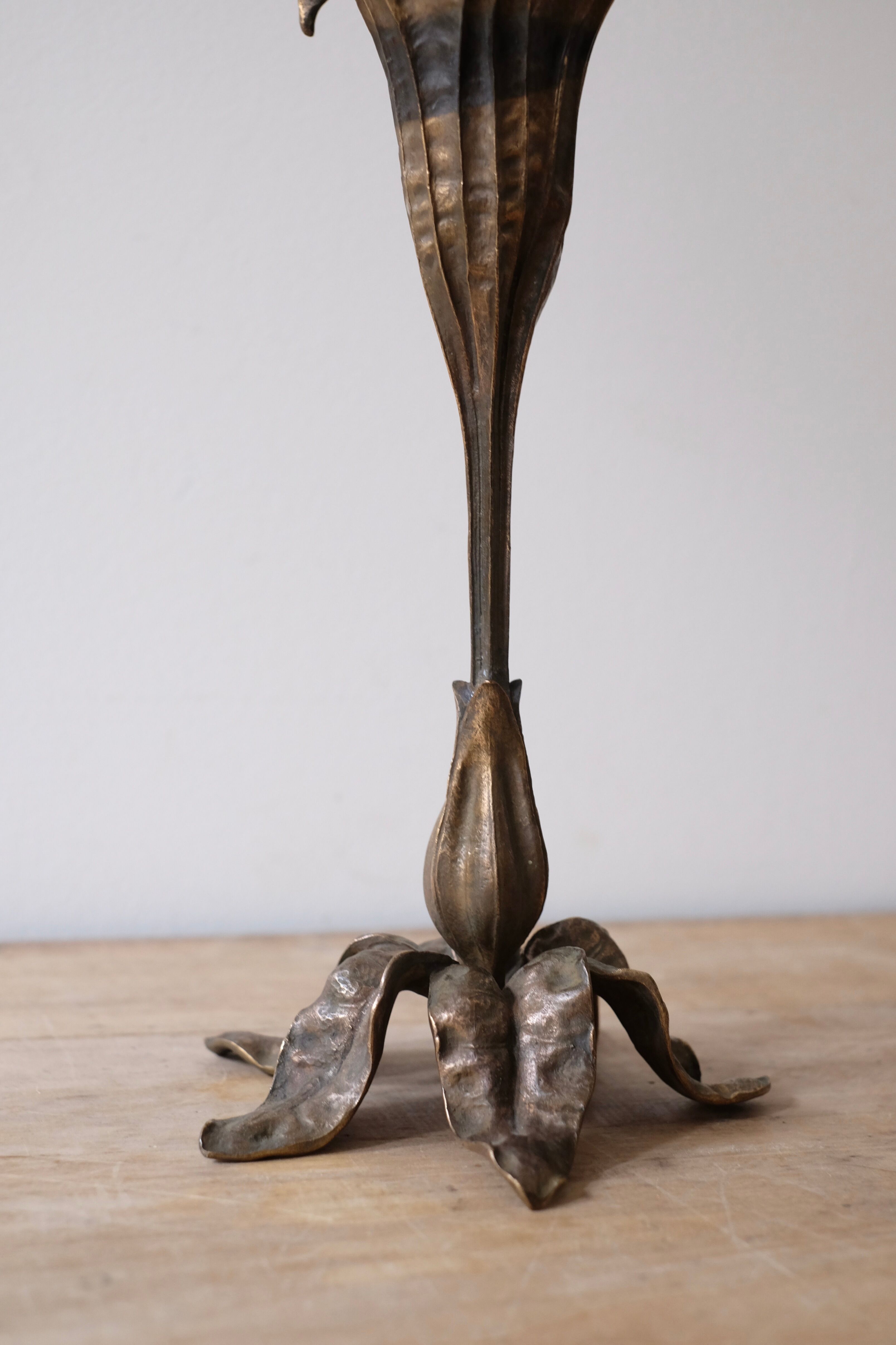 Art Nouveau bronze candle holder